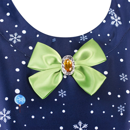 Sunny Fashion Girls Christmas Reindeer Bow A-Line Dress