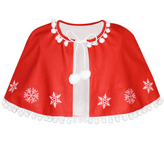 Girls Dress Red Cape Cloak Christmas Year Holiday Party Size 4-14 Years