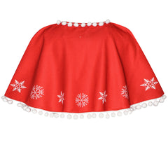 Girls Dress Red Cape Cloak Christmas Year Holiday Party Size 4-14 Years