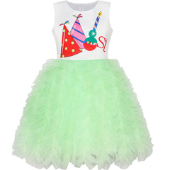 Girls Dress Happy Birthday Candle Party 1st Birthday Tutu Dress Size 12M-8 Years