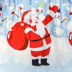 Girls Dress Blue Christmas Santa Snow Xmas Tree Party Size 7-14 Years