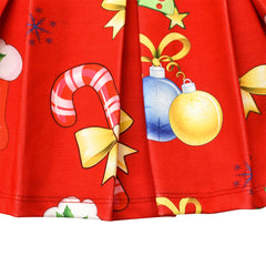 Girls Dress Red Christmas Tree X-mas Jingle Bell Holiday Size 4-10 Years