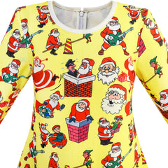Girls Dress Yellow Christmas Santa In Chimney Seesaw Size 3-10 Years