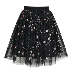 Girls Skirt Black Red Pearl Stars Sparkling Tutu Dancing Size 4-12 Years