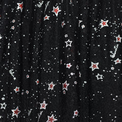 Girls Skirt Black Red Pearl Stars Sparkling Tutu Dancing Size 4-12 Years