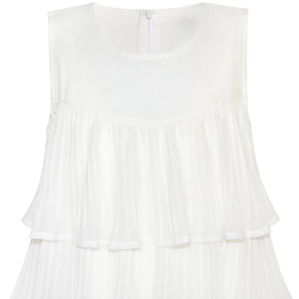 Girls Dress A-line Off White Tower Skirt Princess – Sunny Fashion