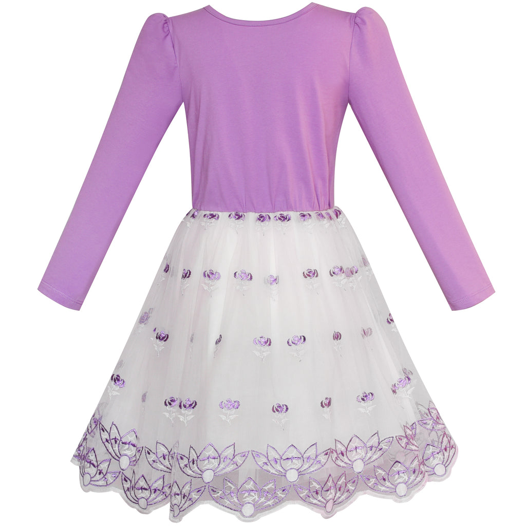 Girls Dress Purple Long Sleeve Lace Vest 2-in-1 Tutu – Sunny Fashion