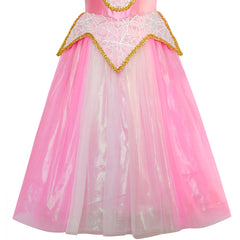 Princess Aurora Costume Briar Rose Dress Up Pink Size 5-12 Years