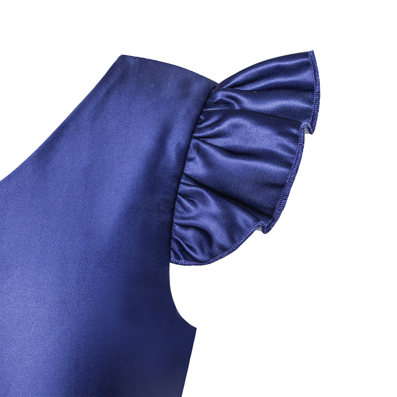 Girls Dress Navy V-neckline Ribbon Color Contrast Size 6-12 Years