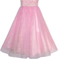 Flower Girl Dress One Shoulder Sparkling Pageant Wedding Size 6-12 Years