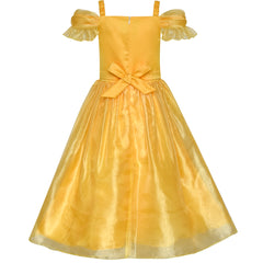 Princess Belle Costume Dress Up Girls Dress Yellow Size 4-12 Years