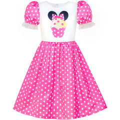 Girls Dress Birthday Cupcake Polka Dot Birthday Princess Size 3-8 Years