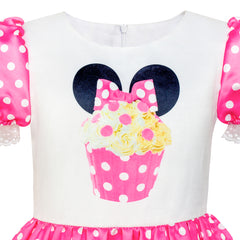 Girls Dress Birthday Cupcake Polka Dot Birthday Princess Size 3-8 Years