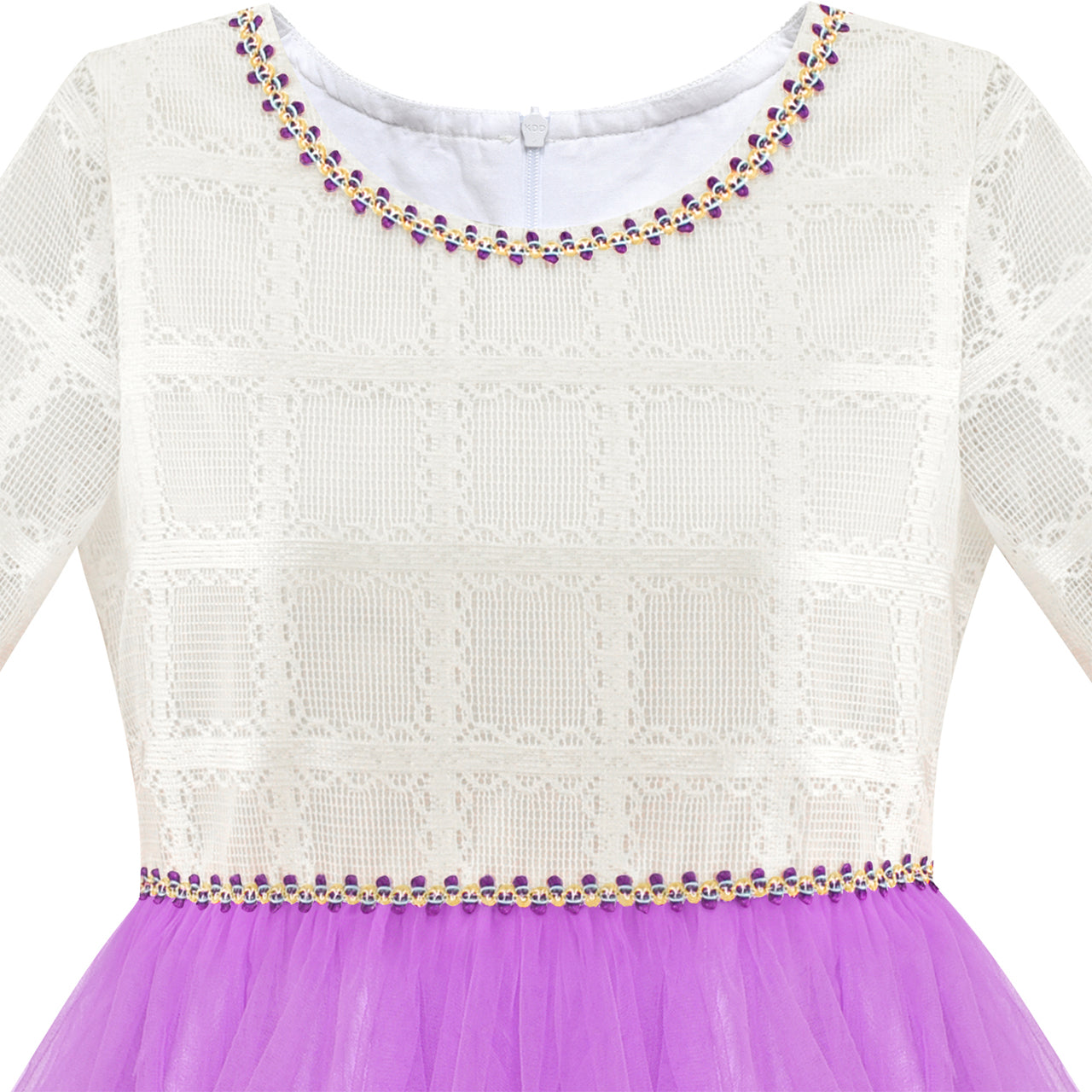 Girls Dress White And Purple Hi-Lo Party Dancing Pageant Size 6-14 Years