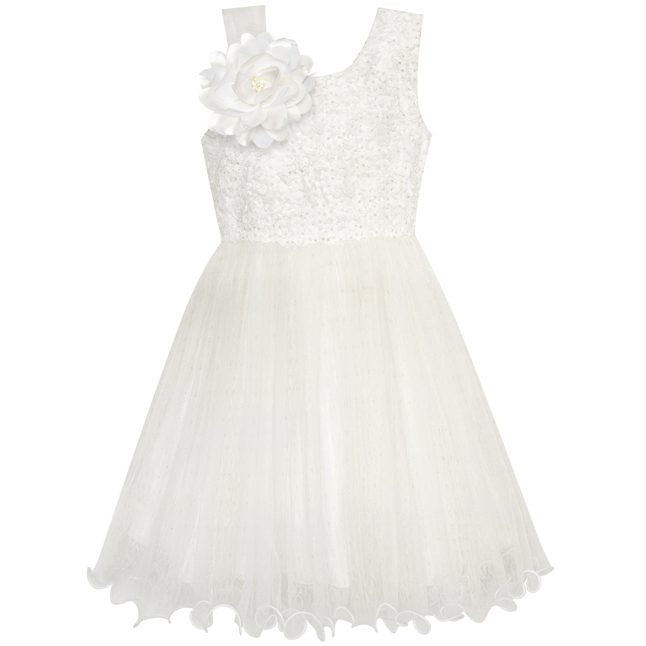 Flower Girl Dress Sequin Bridesmaid Wedding Party Size 5-14 Years