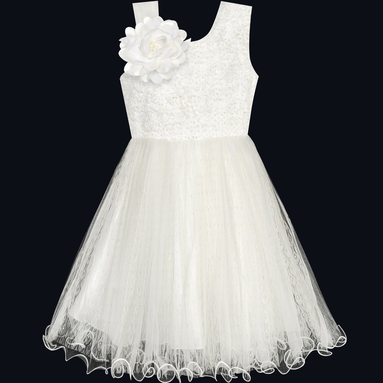 Flower Girl Dress Sequin Bridesmaid Wedding Party Size 5-14 Years
