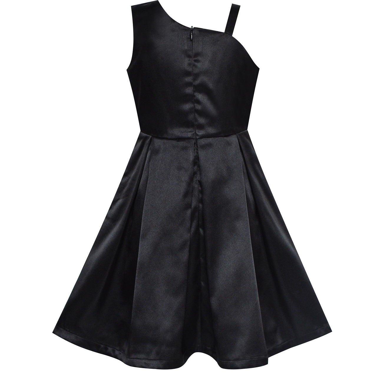 Girls Dress Satin Bow Tie One-shoulder Party Size 6-12 Years