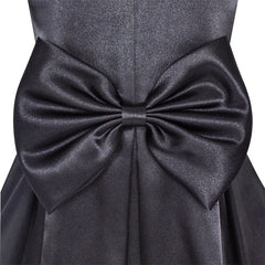 Girls Dress Satin Bow Tie One-shoulder Party Size 6-12 Years