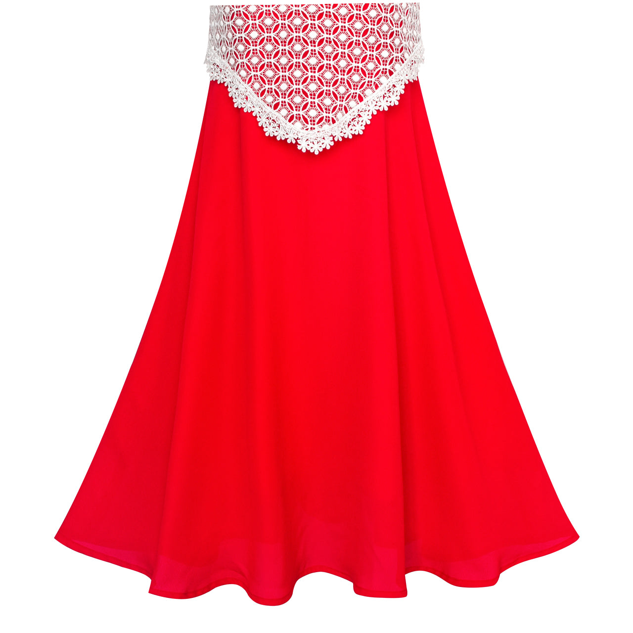 Girls Dress 2-in-1 Lace Chiffon Bridesmaid Wedding Party Size 6-12 Years