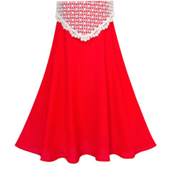 Girls Dress 2-in-1 Lace Chiffon Bridesmaid Wedding Party Size 6-12 Years