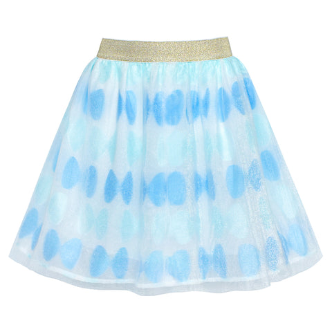 Girls Skirt Blue Bow Tie Sparkling Tutu Dancing Dress Size 4-12 Years