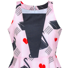 Girls Dress Pink Swan Heart 2-in-1 Halter Dress Size 6-14 Years