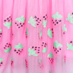 Girls Skirt Pink Strawberry Sequins Sparkling Tutu Dancing Size 2-10 Years