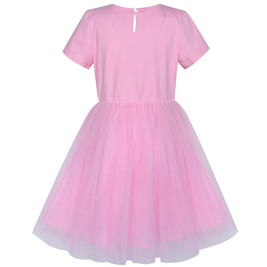 Girls Dress Collar Lace Short Sleeve Birthday Size 5-12 Years