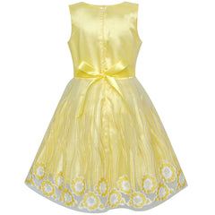 Flower Girls Dress Yellow Tulle Pageant Wedding Party Size 6-12 Years