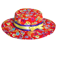 2 Pieces Girls Dress Red Butterfly Sun Hat Bow Tie Flower Size 4-12 Years