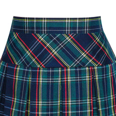 Girls Skirt Back School Uniform Peacock Green Tartan Skirt Size 6-14 Years