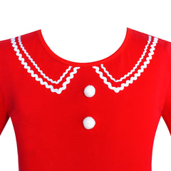 Girls Dress Christmas Long Sleeve Cotton Maxi Dress Size 6-12 Years