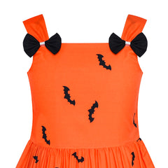 Girls Dress Halloween Ghost Bats Witch Pumpkin Party Costume Size 2-8 Years