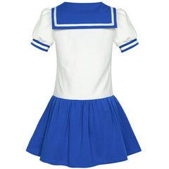 Girls Dress Sailor Moon Cosplay School Uniform Navy Suit Size 6-12 Years