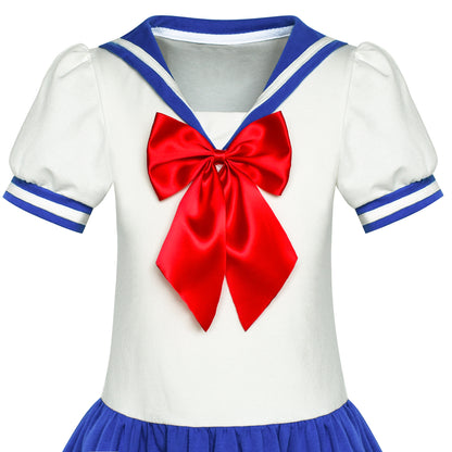 Girls Dress Sailor Moon  School Uniform Dress Navy Suit Size 6-14 Years