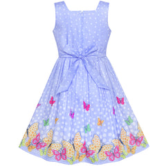 Girls Dress Purple Butterfly Scallop Neckline Size 4-12 Years