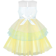 Girls Dress Yellow Unicorn Costume Cosplay Princess Halloween Party Size 4-10 Years