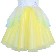Girls Dress Yellow Unicorn Costume Cosplay Princess Halloween Party Size 4-10 Years