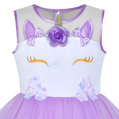 Girls Dress Unicorn Costume Halloween Purple Tutu Princess Size 4-10 Years