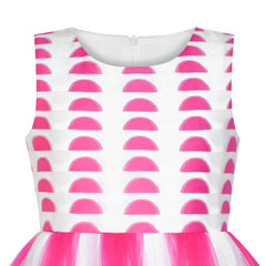 Girls Dress Color Contrast Pink Rainbow Unicorn Party Size 7-14 Years