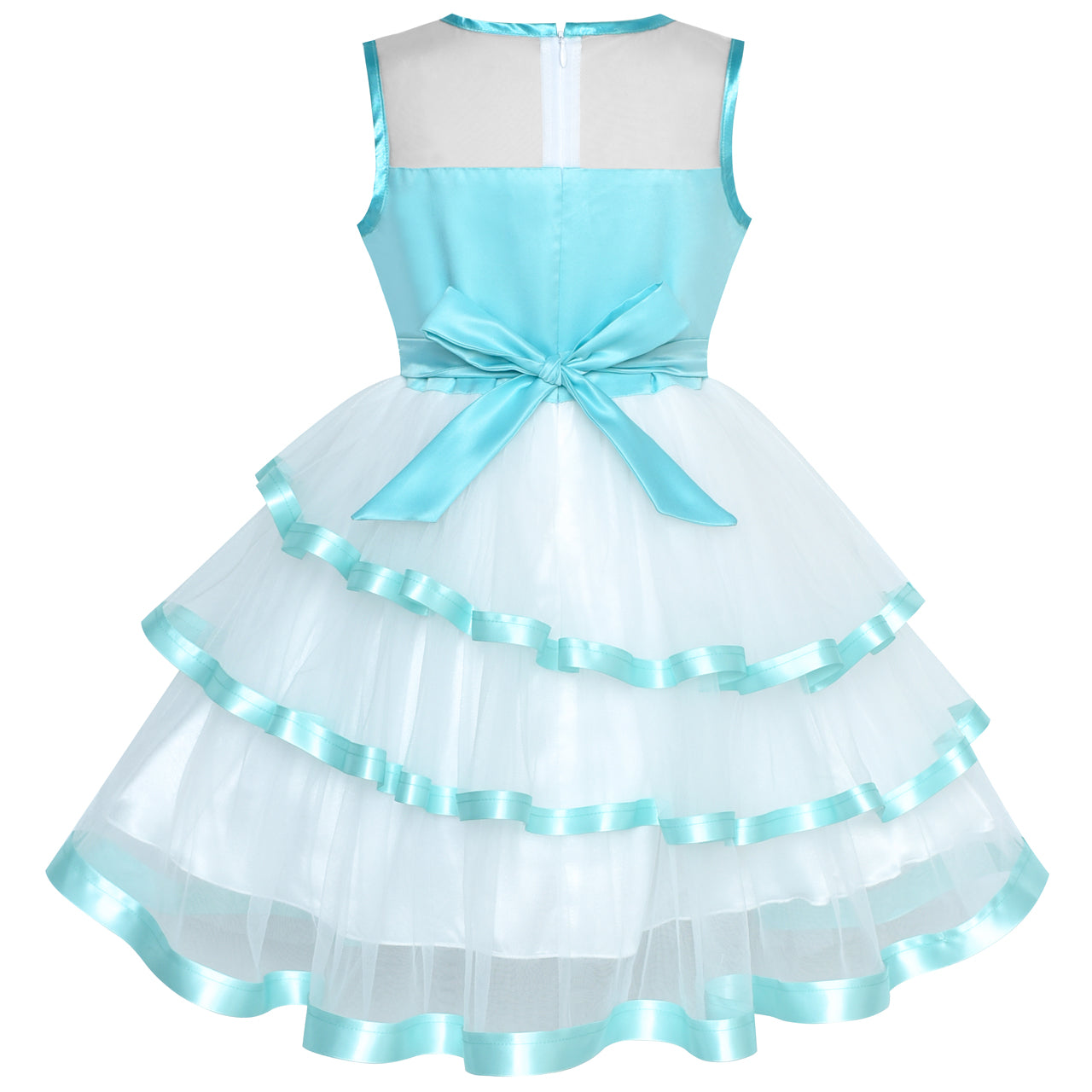 Flower Girls Dress Tiered Ruffle Skirt Pageant Size 3-10 Years