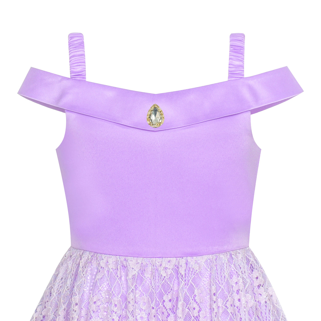 Girls Dress Off Shoulder Hi-low Skirt Bridesmaid Size 4-14 Years