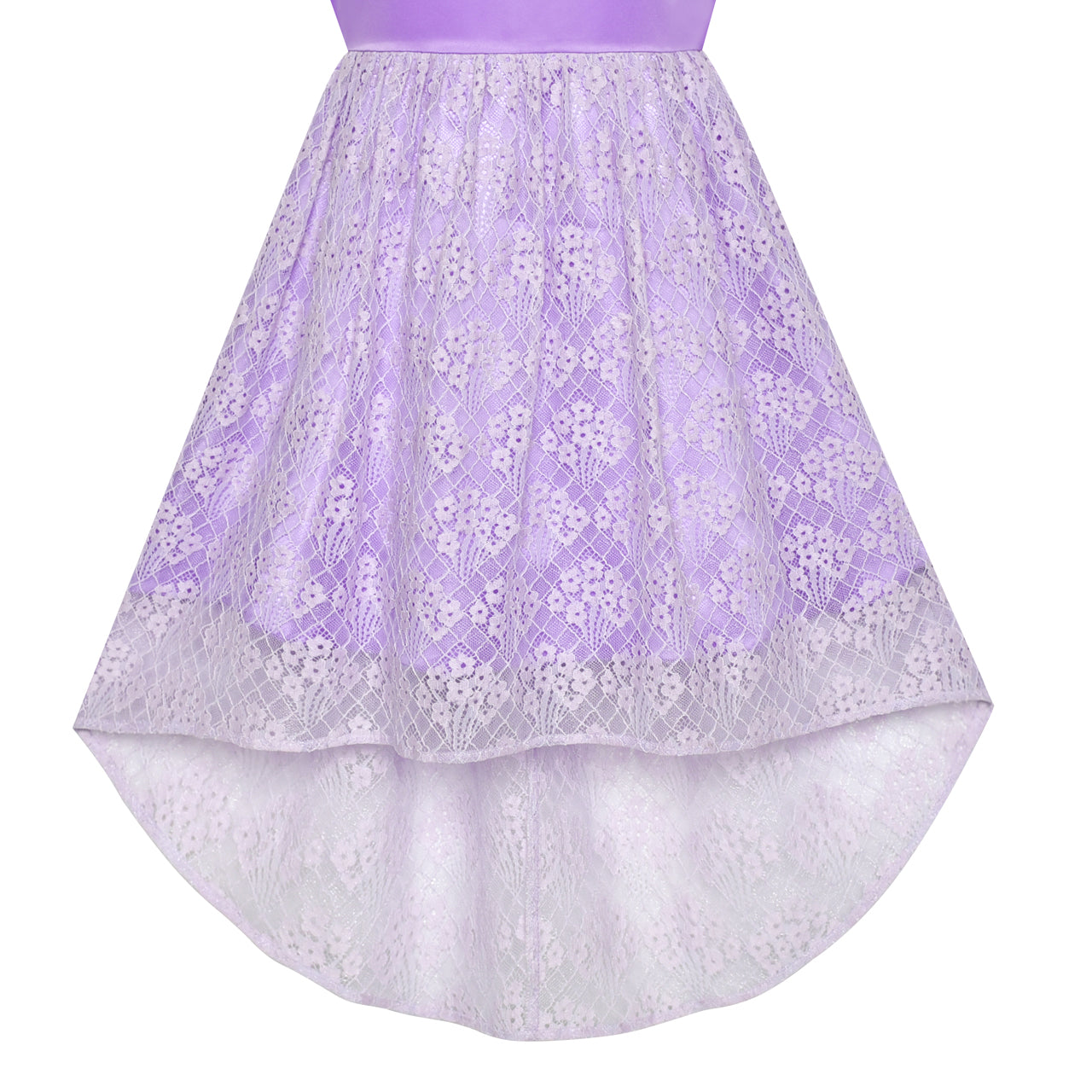 Girls Dress Off Shoulder Hi-low Skirt Bridesmaid Size 4-14 Years