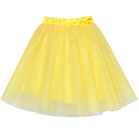 Girls Skirt Yellow 3-layers Tutu Dancing Ballet Size 4-10 Years