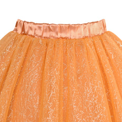 Girls Skirt Orange 3-layers Tutu Dancing Ballet Size 4-10 Years