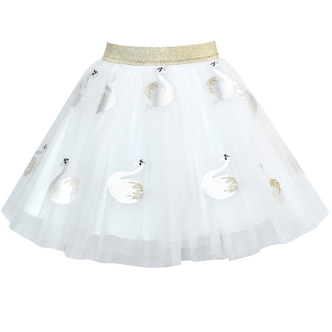 Girls Skirt Off White Swan Tutu Dancing Ballet Size 4-10 Years