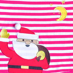 Girls Dress Christmas Santa Pink Cotton Long Sleeve Size 2-6 Years