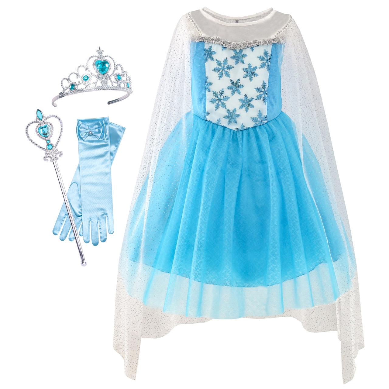 Girls Dress Elsa Princess Dress Up Accessories Crown Magic Wand – Sunny  Fashion