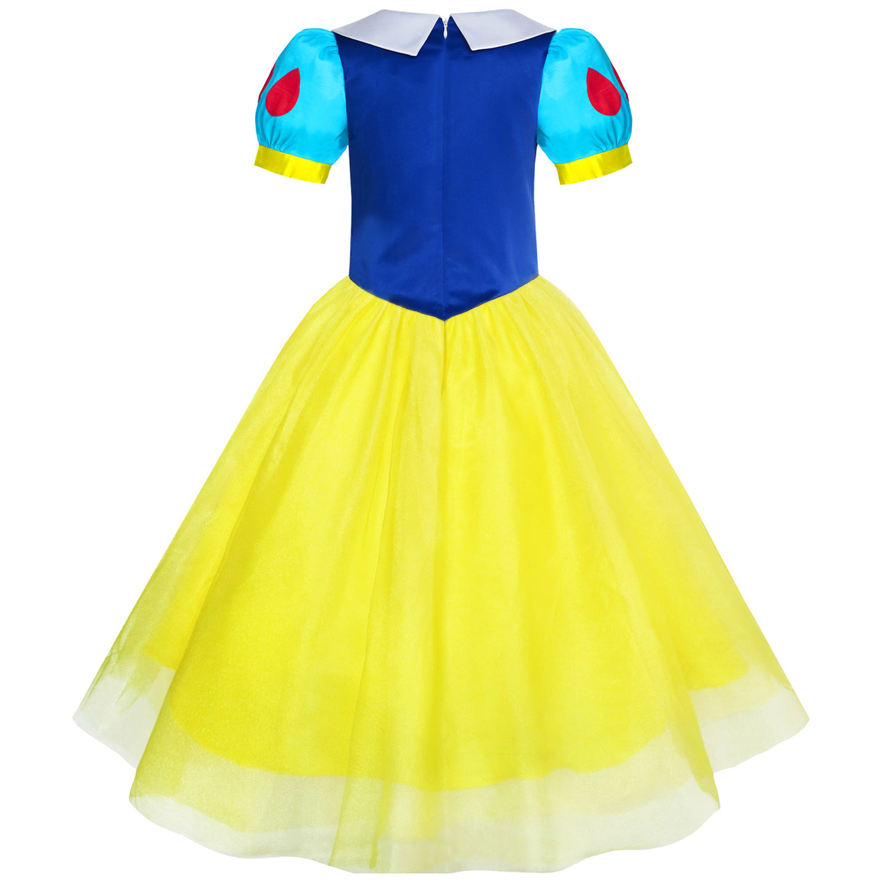 Snow White Princess Dress for Girls Yellow Blue Classic Fairy Tale Birthday Party Dress Up Clothes Tulle Ball Gown Dress Set with Accessories