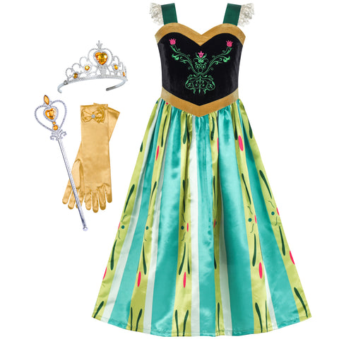Princess Dress Up Anna Girls Accessories Crown Magic Wand Size 6-12 Years